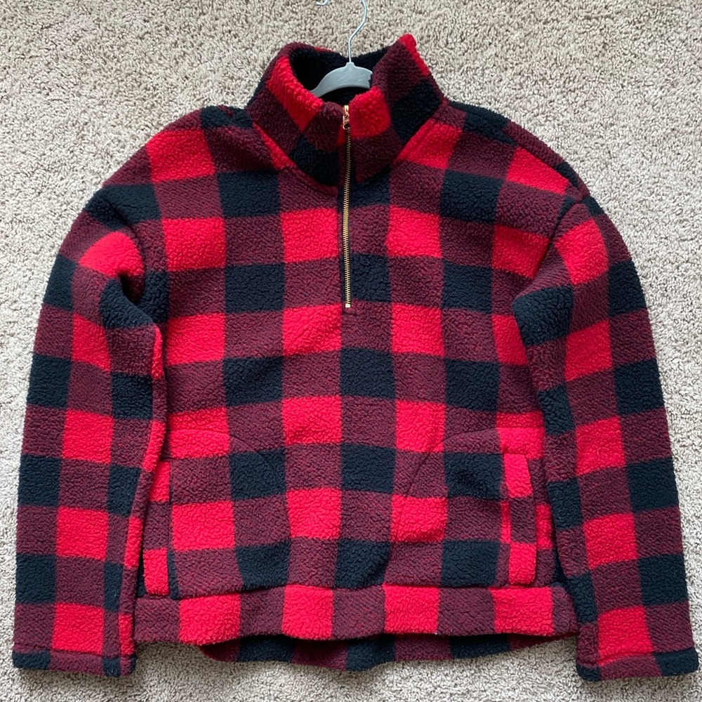 Old Navy Buffalo Plaid Sherpa Pullover